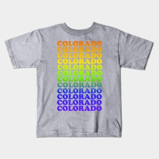 Retro Colorado Rainbow Tourist Design Kids T-Shirt